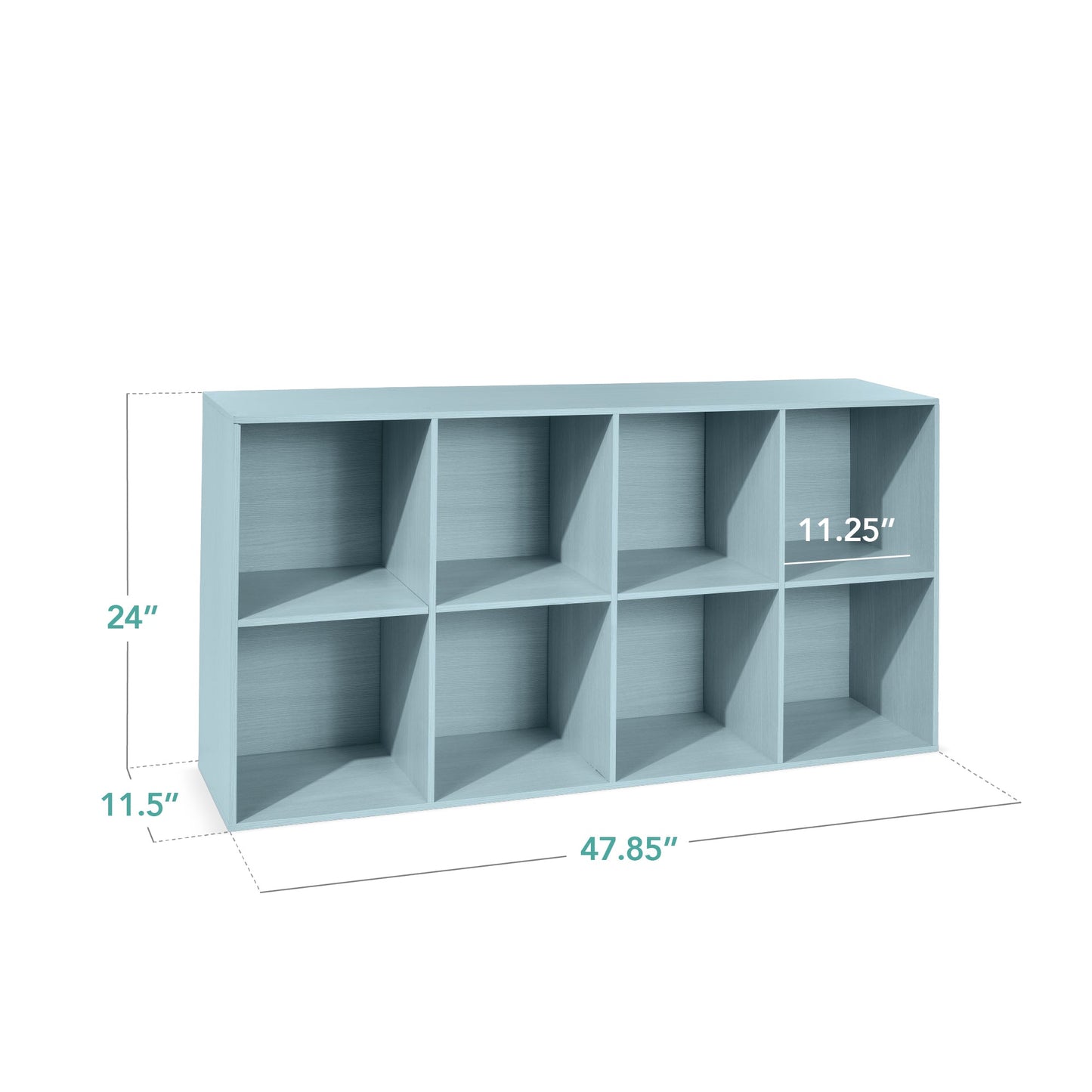 8-Cube Bookshelf, 11in Storage Display w/ Removable Panels, Customizable