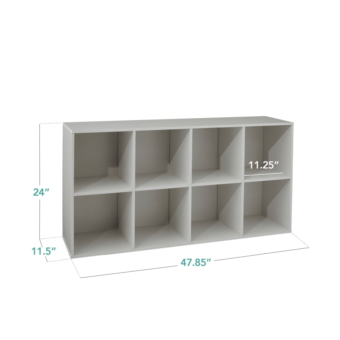 8-Cube Bookshelf, 11in Storage Display w/ Removable Panels, Customizable