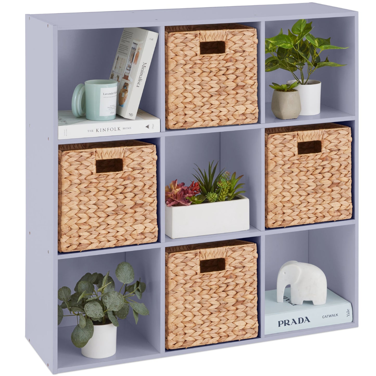 9-Cube Bookshelf, 13.5in Storage Display w/ Removable Panels, Customizable