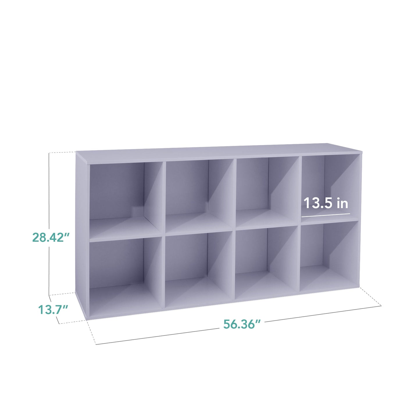 8-Cube Bookshelf, 13.5in Storage Display w/ Removable Panels, Customizable