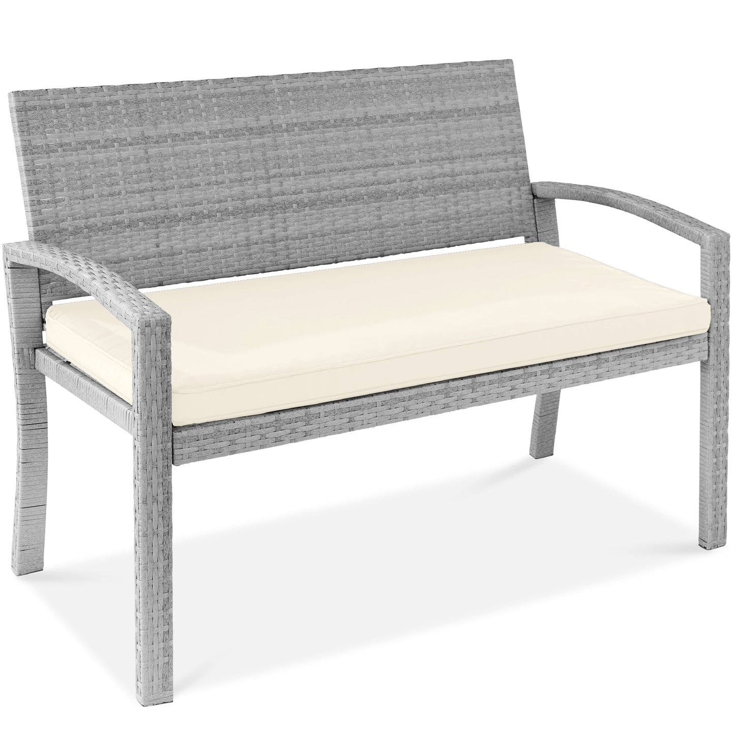 2-Person Wicker Porch Bench for Outdoor, Garden w/ 700lb Capacity - 47in