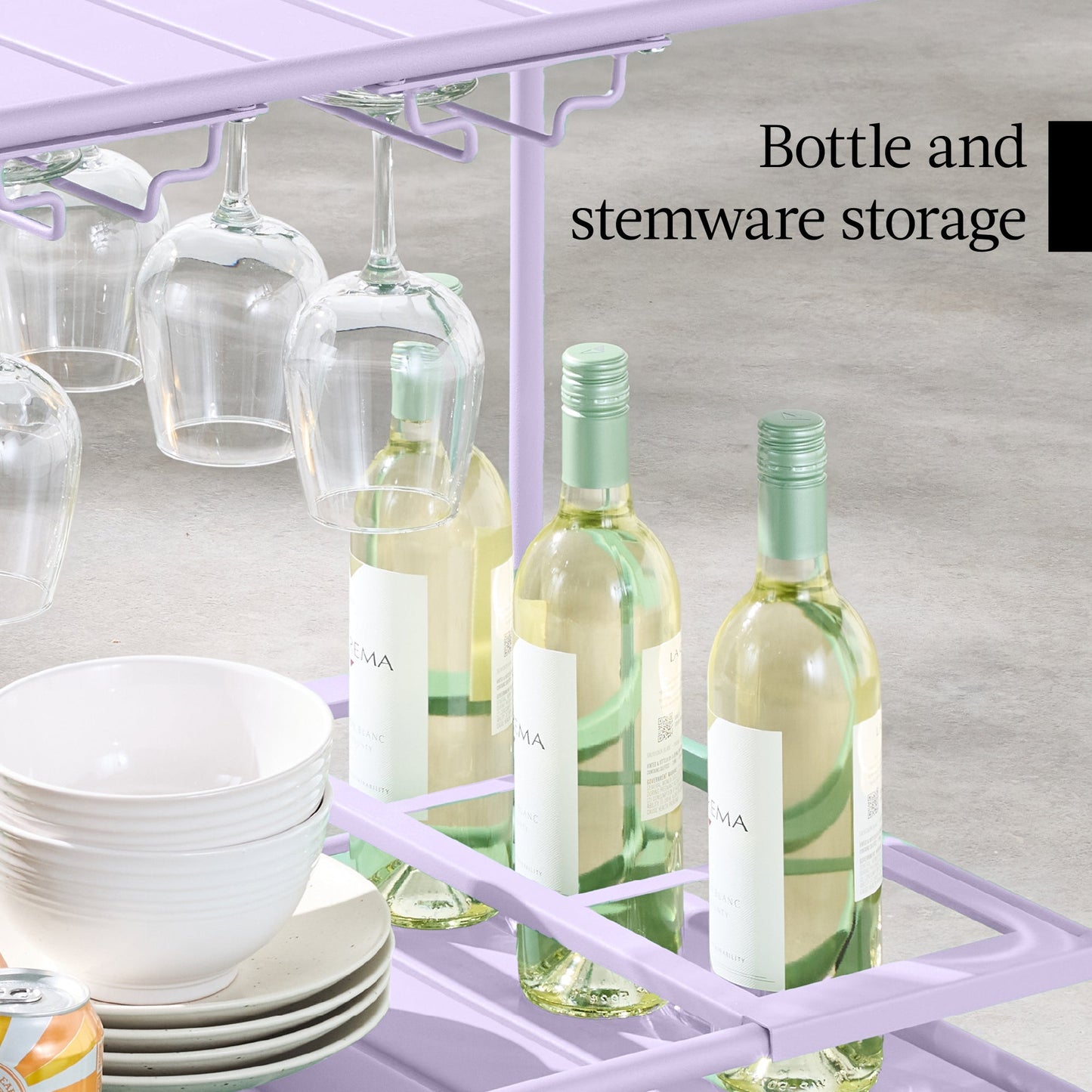 2-Tier Rolling Bar Cart Indoor/Outdoor w/ Shelves, Wine Rack, Locking Wheels