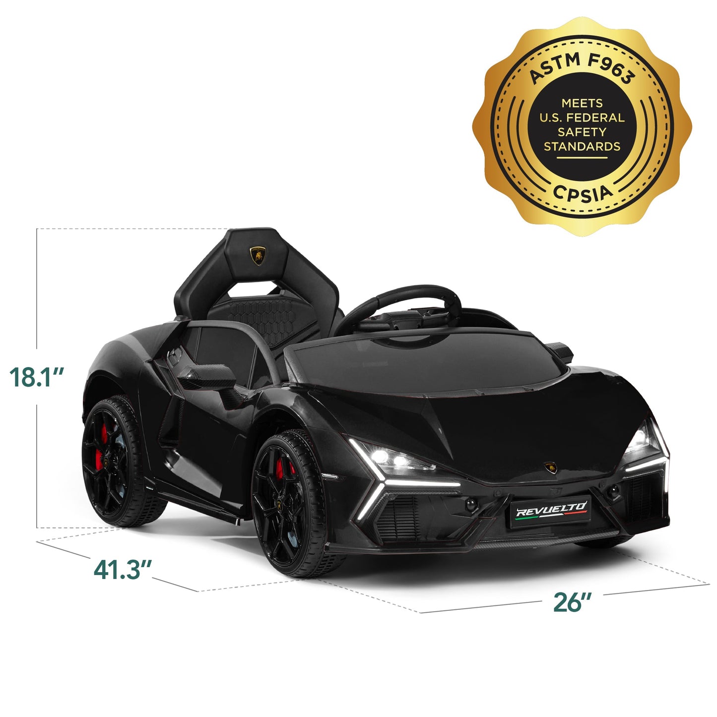 12V Kids Ride-On Car Officially Licensed Lamborghini Revuelto w/ Remote