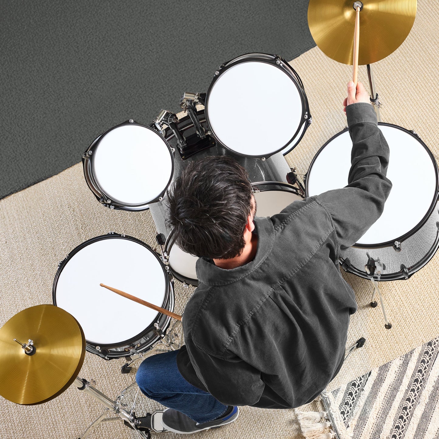 5-Piece Full Size Drum Set For Adults