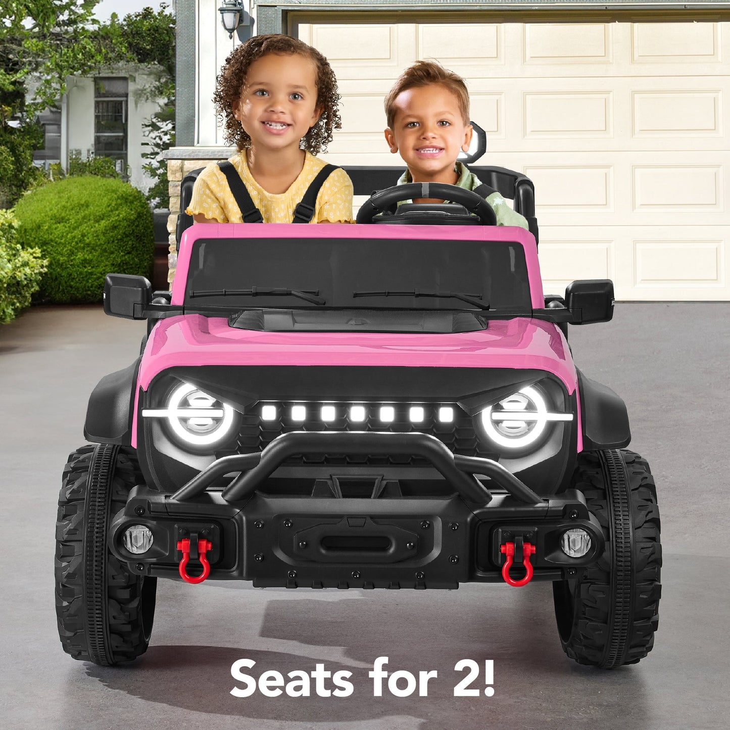 24V 2-Seater Electric Ride-On Car Truck w/ Parent Control, Bluetooth