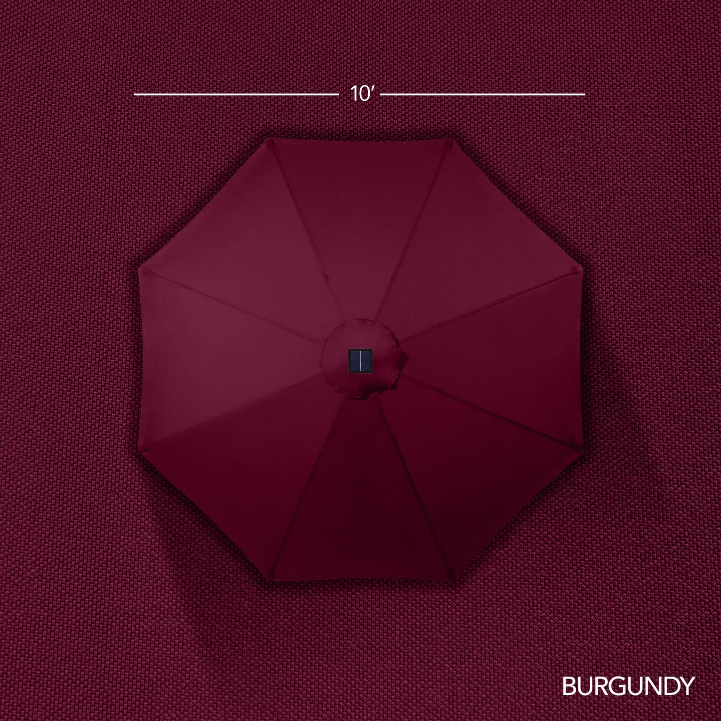 Woodgrain Pattern Solar LED Lighted Patio Umbrella w/ Adjustable Tilt - 10ft