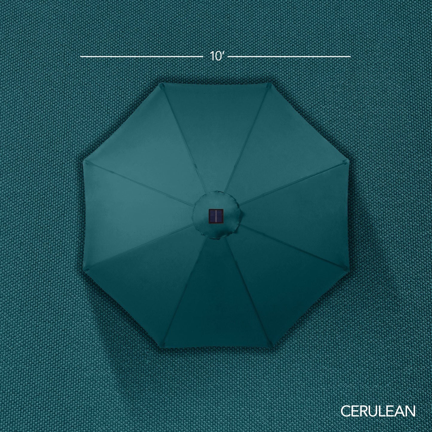 Woodgrain Pattern Solar LED Lighted Patio Umbrella w/ Adjustable Tilt - 10ft