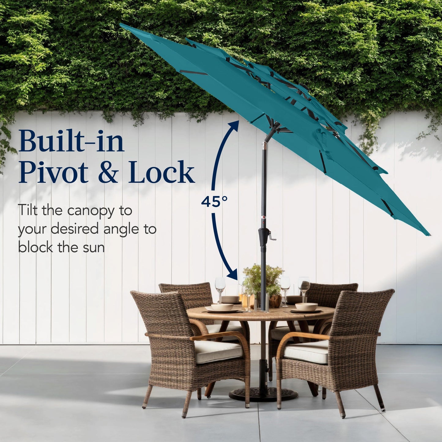 3-Tier Patio Umbrella w/ Tilt Adjustment, Crank - 10ft