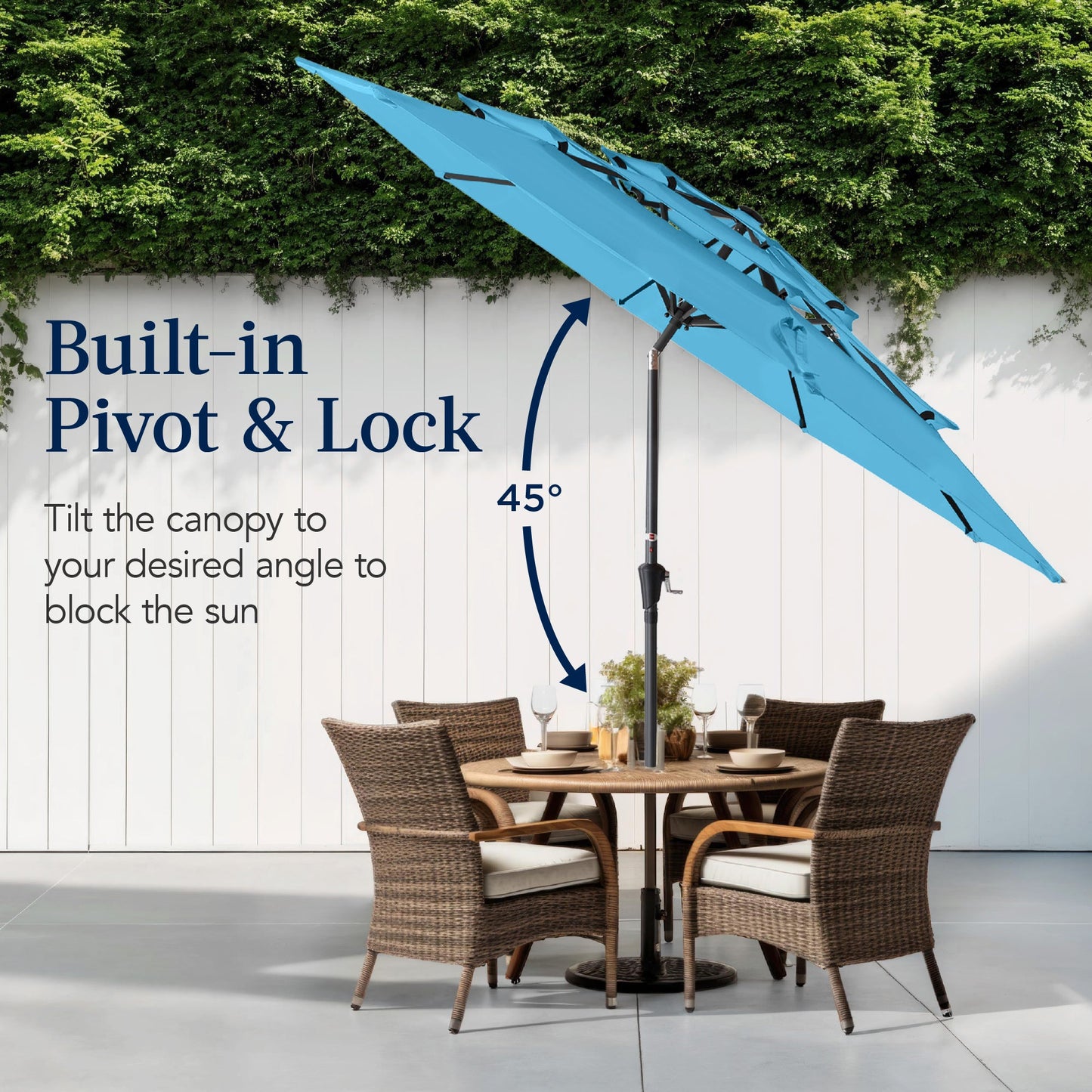 3-Tier Patio Umbrella w/ Tilt Adjustment, Crank - 10ft