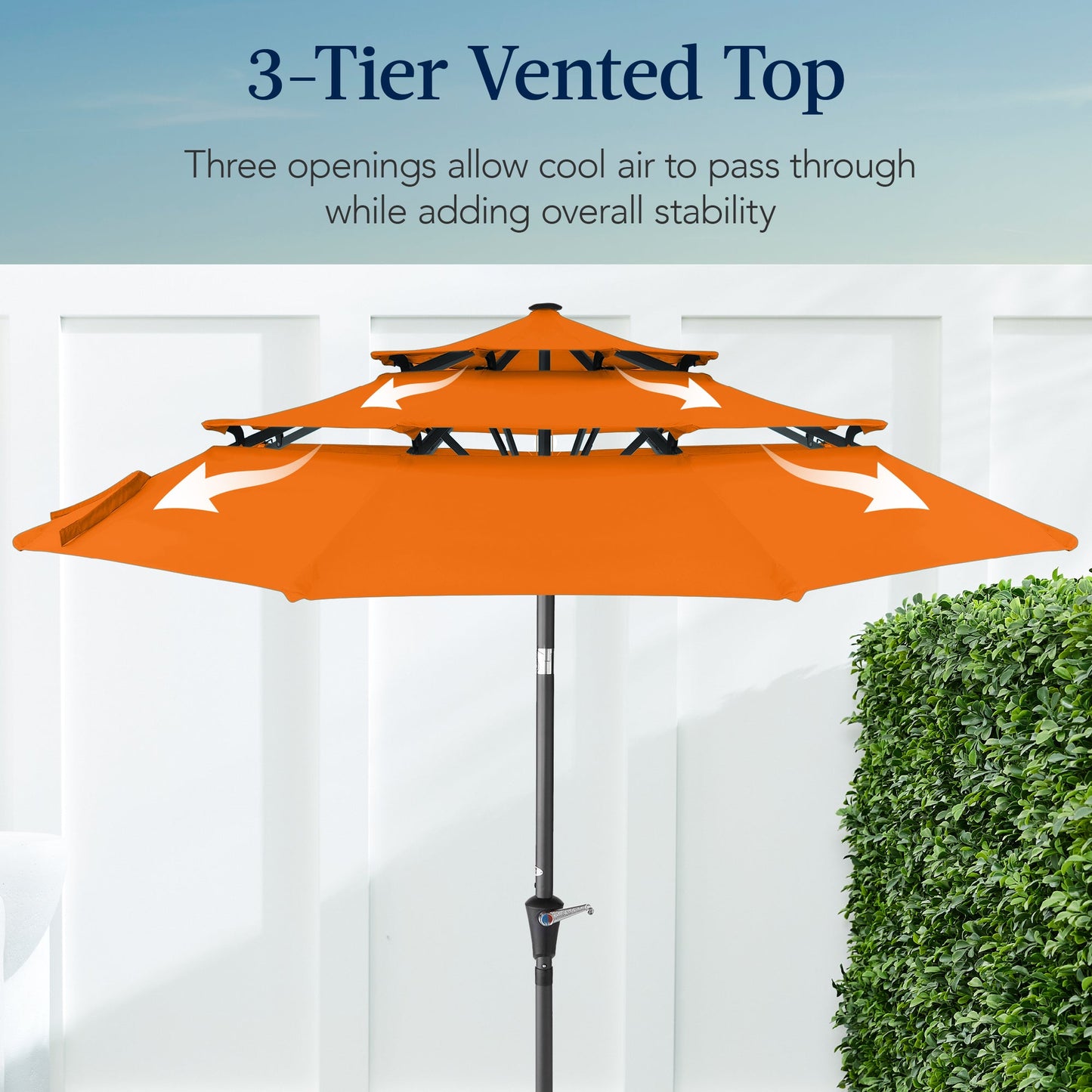 3-Tier Patio Umbrella w/ Tilt Adjustment, Crank - 10ft