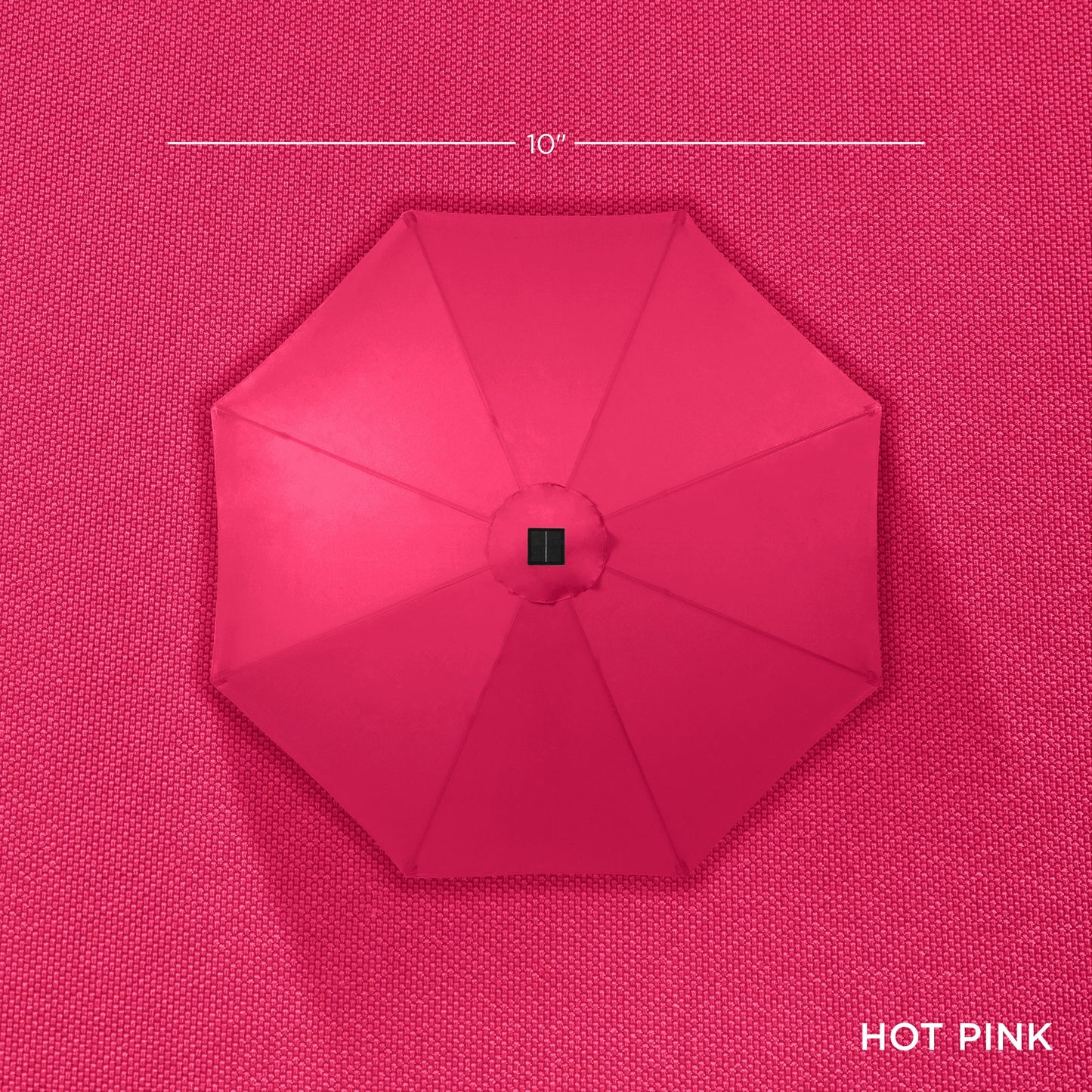 Solar LED Lighted Patio Umbrella w/ Tilt Adjustment, UV-Resistant - 10ft