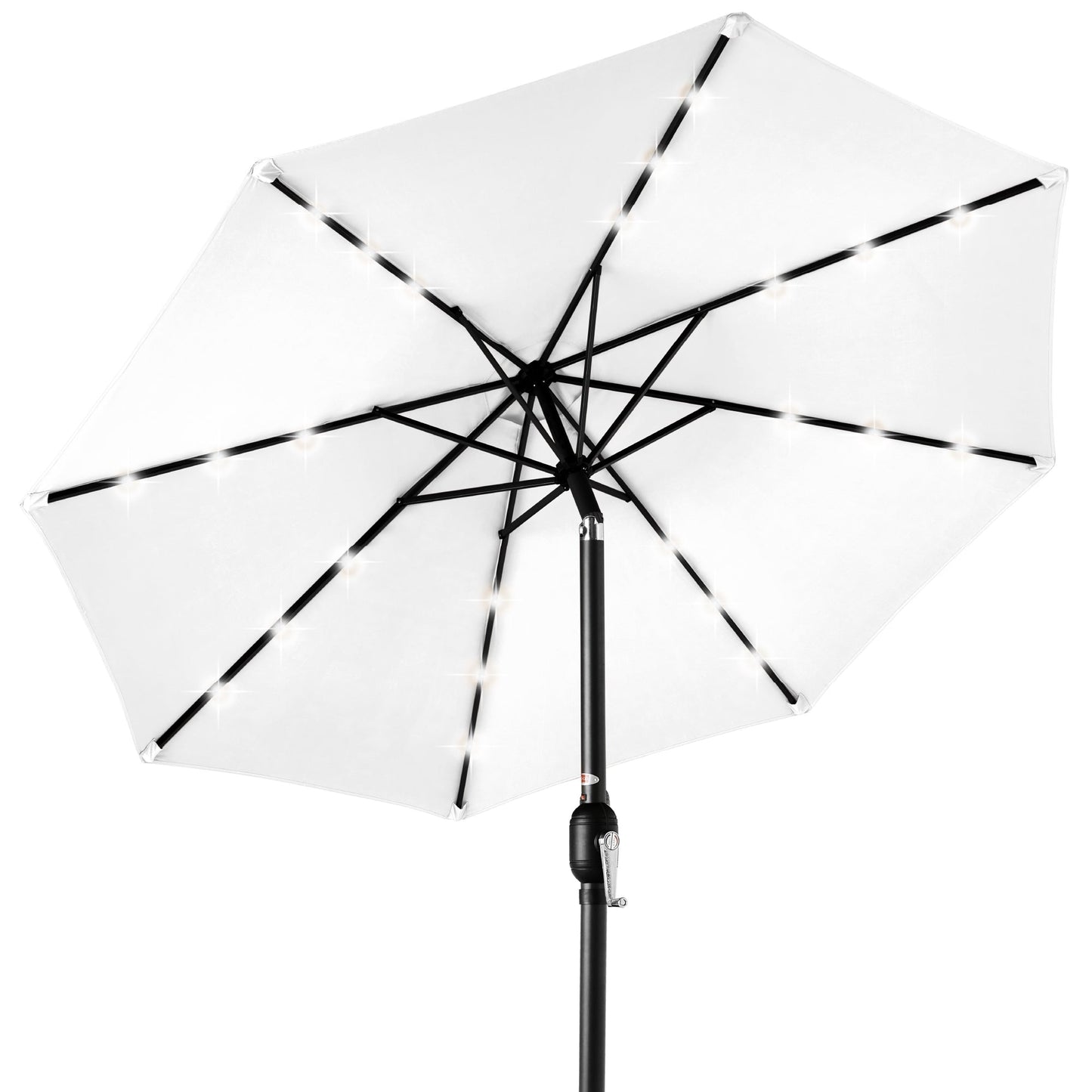 Solar LED Lighted Patio Umbrella w/ Tilt Adjustment, UV-Resistant - 10ft