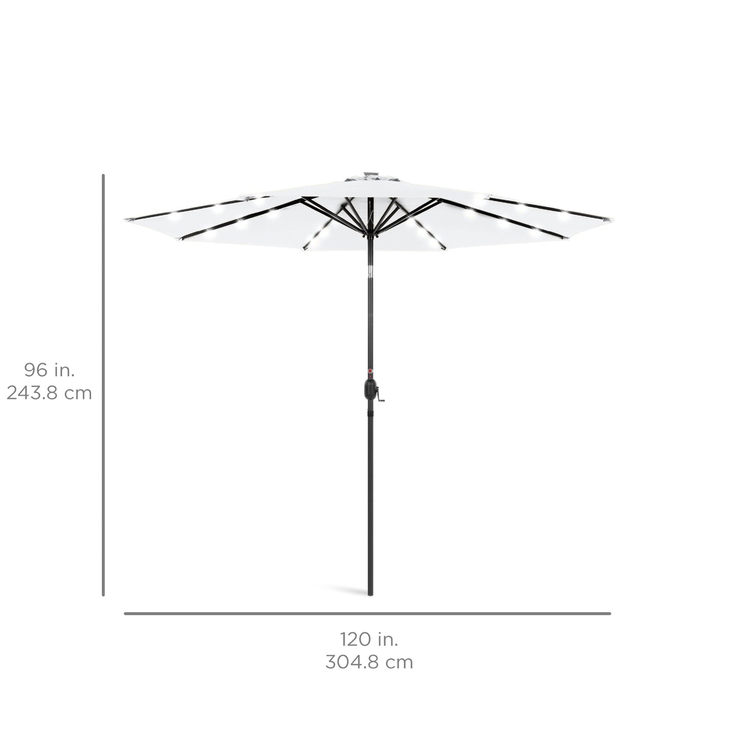 Solar LED Lighted Patio Umbrella w/ Tilt Adjustment, UV-Resistant - 10ft