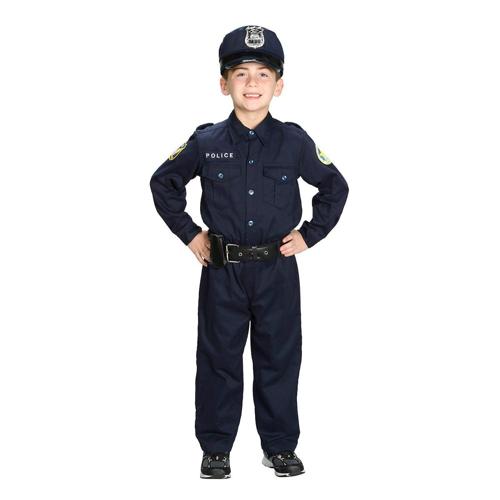 Aeromax Jr. Police Officer Suit Halloween Fancy-Dress Costume with Cap including Belt for Child, Little Boys M