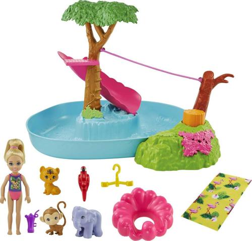 Barbie and Chelsea The Lost Birthday Doll and Splashtastic Pool Surprise Playset