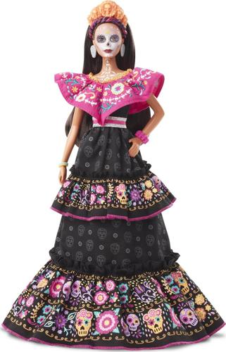 Barbie 2021 Dia De Muertos Doll (11.5-In) Wearing Embroidered Dress and Calavera Face Paint