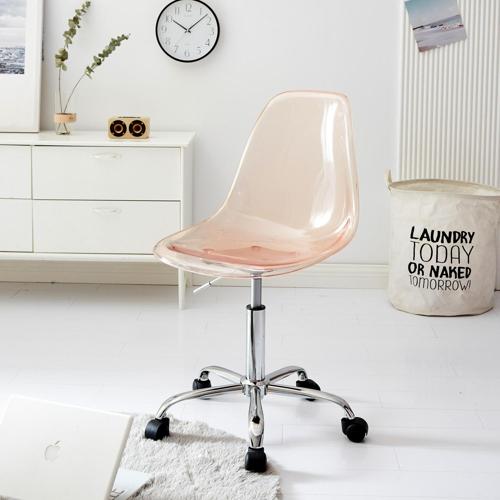 Urban Shop Blush Acrylic Rolling Office Chair