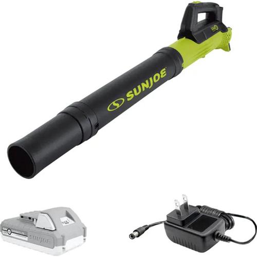 Sun Joe 24V-TB-LTE 24-Volt iON+ Cordless Compact Turbine Jet Blower Kit, W/ 2.0-Ah Battery and Charger, 100-MPH, 280-CFM