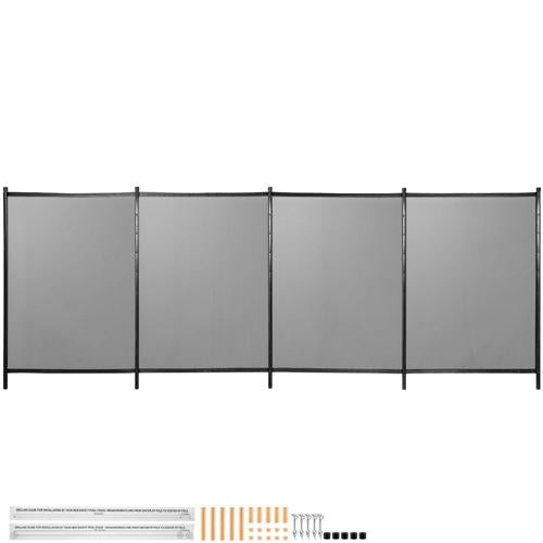 VEVORbrand Pool Fence Mesh, 4*12 ft Swimming Pool Fence, 1000D PVC Fabric Removable Pool Fence with Aluminum Poles and Foot Tubes, Breathable Pool Fences for Inground Pools for Security &Privacy